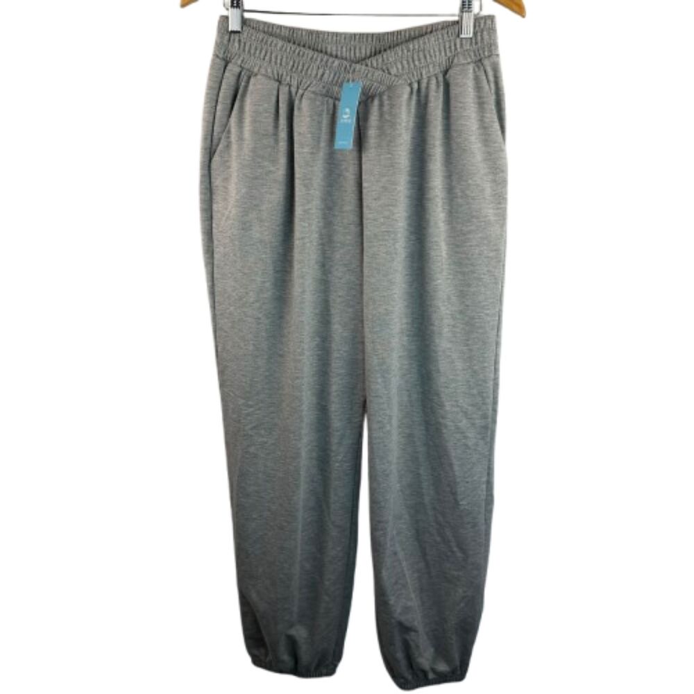 Cupshe NWT Heather Grey Elastic Crossover Waistband Jogger Sweatpants Size XL